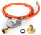 Anschluss-Set bestehend aus Druckminderer 50 mbar Gasschlauch 150 cm + Übergang 1/2 x 1/4 / Gas Regler (für z.B. Gaskocher, Gasherd, Hockerkocher, Campingkocher)