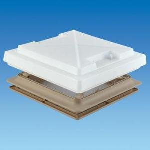 400 X 400 ROOF LIGHT WITH BLIND & FLYNET CARAVAN WHITE