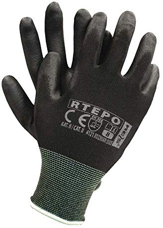 Arbeitshandschuhe PU Beschichtung schwarz 10