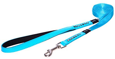 Premium Luxus Designer Hundeleine für kleine Hunde, 1,6 cm breit, 1,8 m lang, Glamor Blue und Bling Design