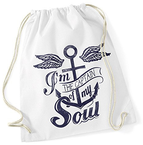 Turnbeutel Anker Hipster Beutel Tasche Anchor Jutebeutel Stringbag Beuteltasche Drawstring weiß