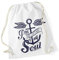 Turnbeutel Anker Hipster Beutel Tasche Anchor Jutebeutel Stringbag Beuteltasche Drawstring weiß