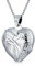 Bling Jewelry Pendentif médaillon cœur à quatre photos gravé style vintage pour femmes en argent .925, collier de 1,2 pouce.