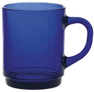 Duralex Set 6 Tazas Vidrio Templado 26cl Apilables, Taza Cocina Resistente para Café Té Desayuno, Uso Diario, Pack Tazas Vidrio Colores Variados Colección Versailles