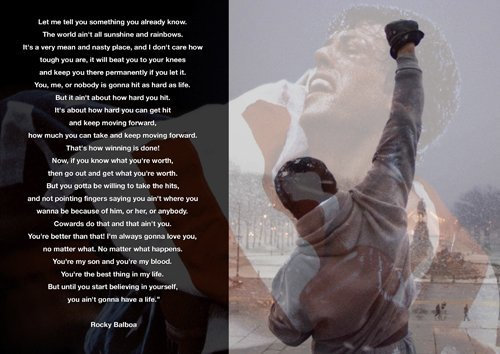 Salopian Sales - A3-Poster, Motivational, Rocky Balboa 20 - Boxen - Zitate - Bild, Sport