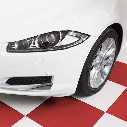 SOGI PAV-02-RO Kit piastrelle in PVC per pavimento officina, garage - 50x50 cm - 1 mq - 10 mq - 50 mq - 100 mq - colore rosso (50 x 50 cm = 1 piastrella)