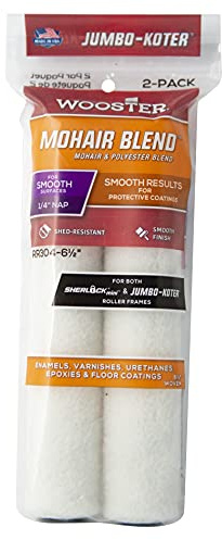 Wooster Brush Rr304-6.5 Jumbo-Koter Mohair Blend 1/4-Inch Nap Roller Cover, 6.5-Inch Length, 2-Piece
