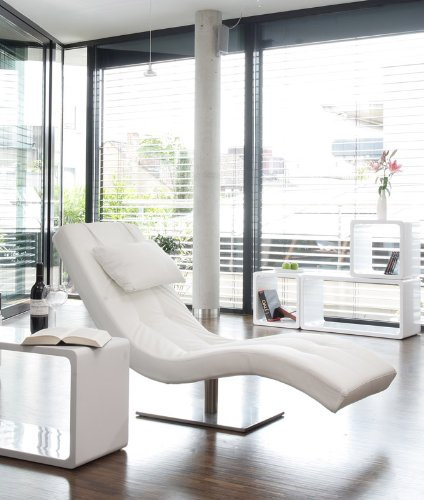 SalesFever Designer Liege weiß mit vernickeltem Gestell Tiara