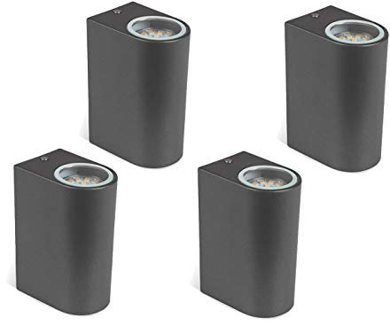 4er Set Ranex LED-Außenwandleuchte Bastia Alu anthr., up/down-light,IP44, 5000.331-4