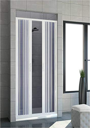 Box doccia estensibile in PVC a un lato due ante apertura centrale cm 120/130