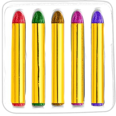 W WIDMANN MILANO Party Fashion 4080G - Glitzer Stifte Set, 11 ml, Rot, Grün, Blau, Gelb, Multicolour, Schminke, Mottoparty, Karneval, Halloween