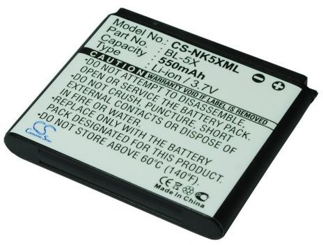 CS Battery 550 mAh 2.04 Wh 3.7 V Suitable for Nokia 8800, 8801, 8800 Sirocco // Replaces Nokia BL-5X