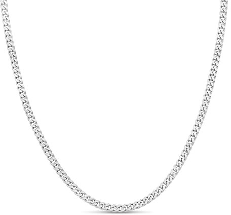 KEZEF Halskette Herren | 3mm Panzerkette Herren, Damen & Jungen | 925 Sterling Silber Männer Kette | Kette erhältlich in 925 Silber, 750 vergoldet und Rosegold vergoldet | Cuban Link Chain