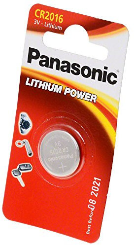 Panasonic Button cell Lithium CR2016, 90 mAh 3 V Compatible With: CR2016 BR2016 DL2016 KL2016 T11 280 L10/5000LC (Pack of 2)