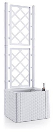 Stefanplast 2075946 Indicator Natural Spalier-Vaso per Fiori, Colore: Bianco, Dimensioni: 43 x 43 x 142 cm