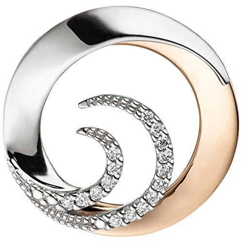 Jobo Damen-Anhänger aus 14 Karat 585 Gold Bicolor mit 16 Diamanten Rund