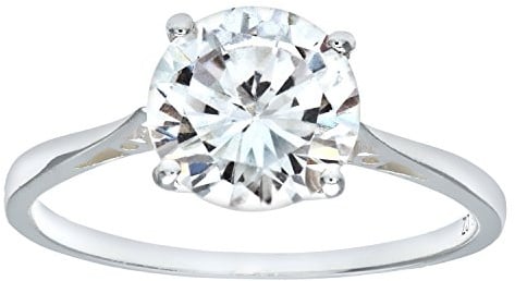 Mogul Silver Cubic Zirconia Set Solitaire Ring
