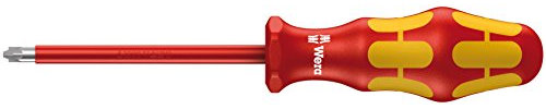 Wera 05006191001 Kraftform Plus VDE 165i Pozidriv/Slotted Insulated Screwdriver, PZ 2 Head, 4 Blade Length