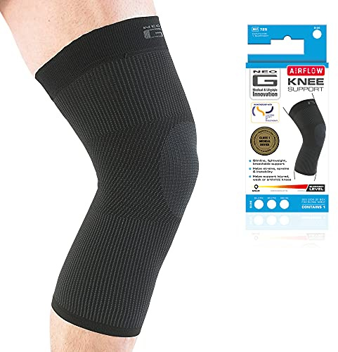 Neo-G Knee Support for Running, Sports, Daily Wear – Knee Bandage Support for Sprains, Strains, Joint pain, Weak Muscles - Multi Zone Knee Compression Sleeve - Airflow - XL – Black