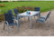 MERXX Gartenmöbel-Set Amalfi, silber/ marine 7 tlg.