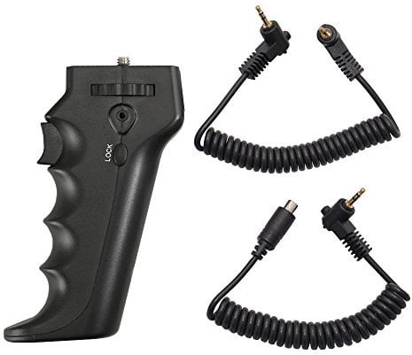 JJC HR-DV Remote Handle Pistol Grip with 2 Cables for Sony DV A/V R LANC and BMPCC