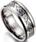 Flongo Herrenring Männer Ringe Bandring Daumen Ring Siegelring Wolfram Wolframcarbid Silber Schwarz Irish Celtic Knot Irischen Keltisch Knoten Drachen Herren-Accessoires, Größe 76