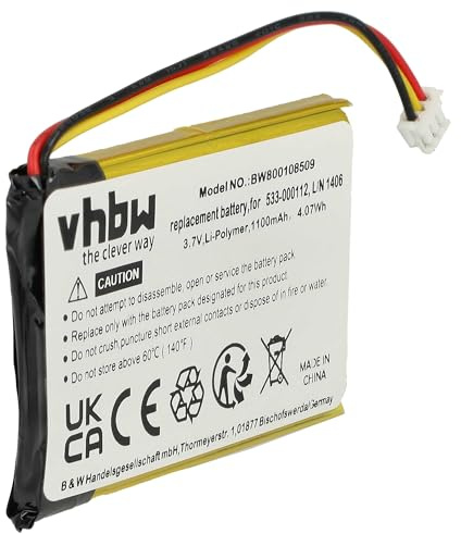 vhbw Akku kompatibel mit Logitech K830 | IIIuminated Living-Room Keyboard K830 kabellose Tastatur (1100 mAh, 3,7 V, Li-Polymer)