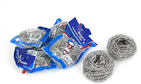 sourcingmap Cuisine Plat Boule en inox Spirale de Nettoyage Tampon à récurer 6 Pièces