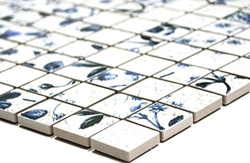 Mosaik Quadrat Strawberry Keramik Mosaik, Mosaikstein Format: 23x23x6 mm, Bogengröße: 300x300 mm, 1 Bogen/Matte