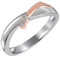 Goldmaid Damen-Ring Weissgold u. Rotgold 585 Bicolor 3 Diamanten SI/H 0,05 Karat Größe 52