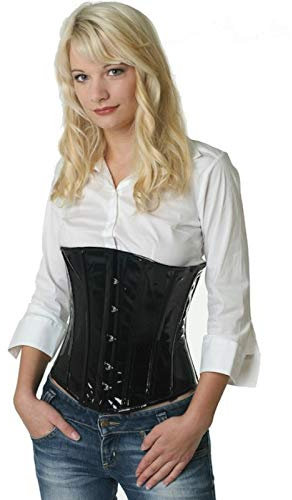 fapedo Korsett Corsage Korsage Corset Unterbrust Lack schwarz 44