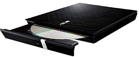 Asus SDRW-08D2S-U Lite externer Slim DVD Brenner (8x DVD±R, 6x DVD±R DL, 5x DVD-RAM, USB 2.0) inkl. Cyberlink Power2Go, Hochglanz Schwarz