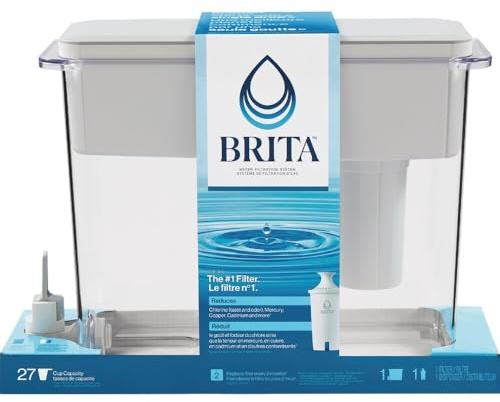 Brita jarras Brita 18 Copa Ultramax dispensador de agua con 1 filtro, sin BPA, gris,