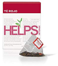 HELPS INFUSIONES - Té Rojo Pu Erh Y Té Verde Quema Grasas Con Hibisco, Fresas Y Kiwi. Té Alto En Teína. Caja De 10 Pirámides.