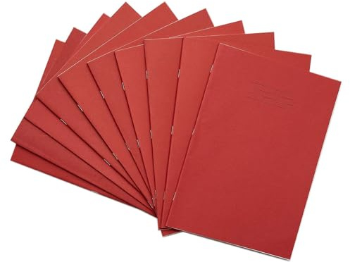 Rhino A4 Exercise Books, 5mm Squared, 80-Page / 50-Pack, Red | Notebooks with Small-Squared Paper, Ideal for Maths Lessons - Perfect for Calculations, Plotting Charts & Technical Drawing