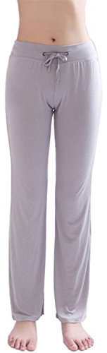 HOEREV Frauen Soft Modal Slimming Hose Yoga Hosen Pyjama-Hose, Grau, S