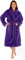 femmes peignoir robe de chambre polaire de luxe robe marine bleu rose violet - Taille 10 12 14 16 18 20 22 24 - Pourpre, S 10-12