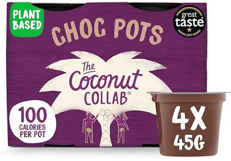 The Coconut Collab Little Choc Pots, Plant-Based, Vegan & Dairy Free Dessert Alternative, 4 x 45g