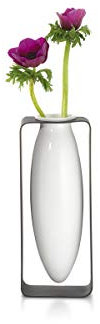 Philippi - Float Vase, hoch - schebende Vase im Metallgestell - für Tupen, Rosen, effektvolle dekorative Vase