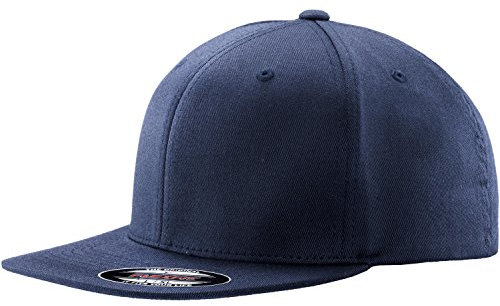 Flexfit Unisex 6277FV-Flexfit Flat Visor Kappen, Navy, L/XL