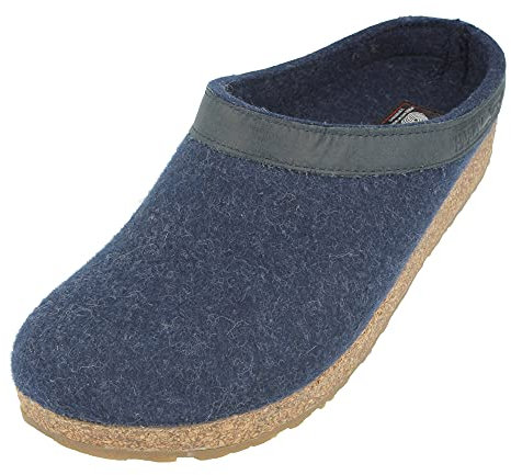 HAFLINGER Grizzly Torben Filzclog Hausschuh aus reinem Wollfilz Jeans, Gr. 49