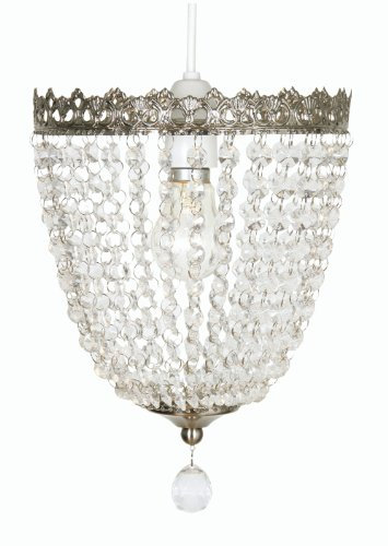 Oaks Lighting Hängelampenschirm Ekon, mit Gestell in mattem Nickel und Glasperlen, 20 cm