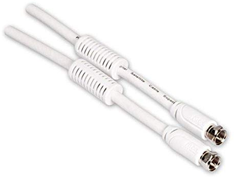 Fuba F-Anschlusskabel 2m weiß 4-Fach geschirmt | Mantelstromfilter, SAT-Anschlusskabel F-Stecker, Koaxialkabel, Antennenkabel, DVB-S, HDTV/4K