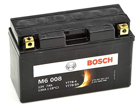 Bosch M6008 Motorcycle Battery YT7B-4 / YT7B-BS - 12V AGM 7A / h-120A