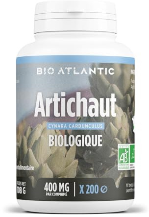 Artichaut Bio - Cynara cardunculus var. scolymus - 400 mg - Origine FRANCE - 200 Comprimés