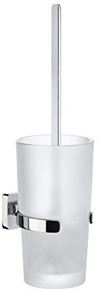Smedbo Eishalter mit WC-Bürste, Milchglas, Chrom poliert