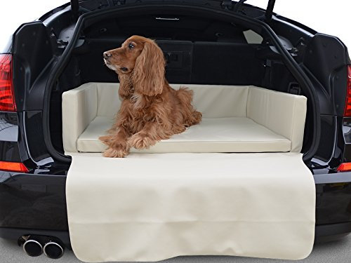 Travelmat Basic Kofferraum Hundebett fürs Auto STANDARD Kunstleder Creme, 110 x 100cm