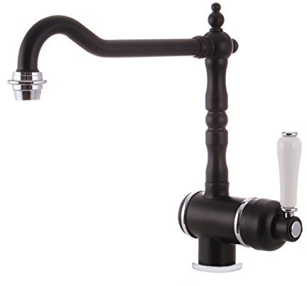 Grünblatt Nostalgie Landhausstil Schwarz matt Küche Armatur Küchenarmatur Einhebelmischer Wasserhahn küchenarmaturen armaturen