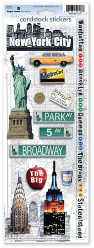 Paper House Productions Aufkleberbogen aus Karton, Classic NYC, Cardstock Sticker Sheet