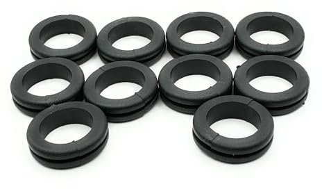 10 x PVC Electrical Wiring Black Back Box Grommets Open 20mm